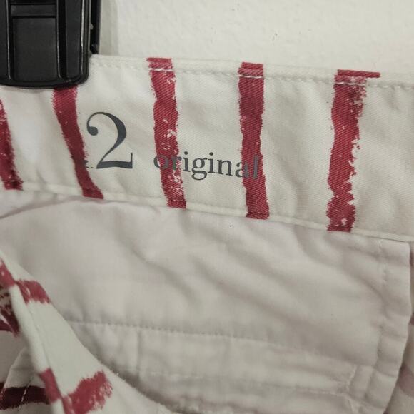 Ann Taylor LOFT Womens Cotton White Red Striped Chino Shorts Size 2 100% Cotton - Picture 3 of 6